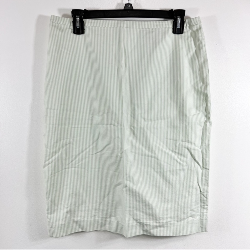 Brooks Brothers Green and White Striped Skirt Size 10